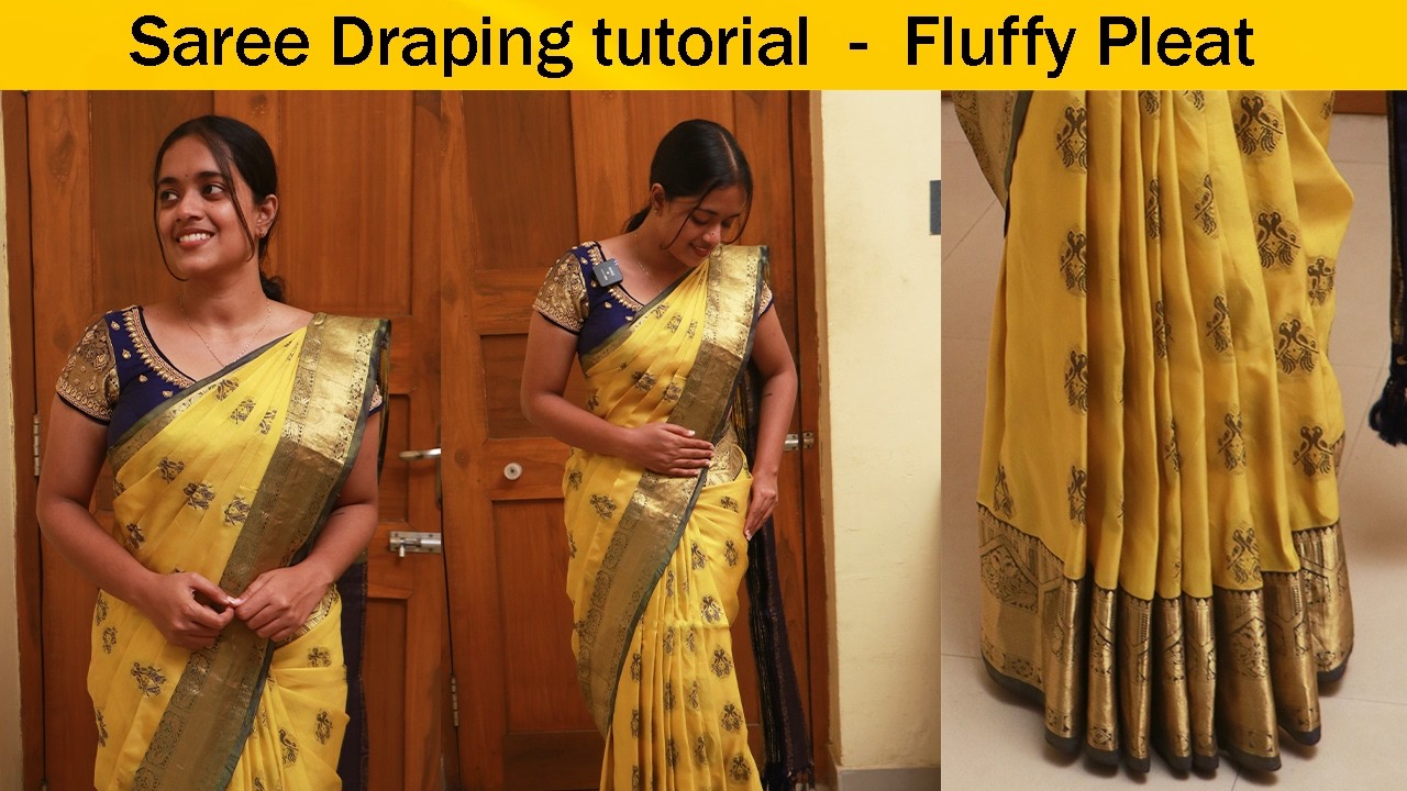 Fluffy Pleat Saree Draping Tutorial | step by step Guide for Beginners & professionals | SD VLOGS