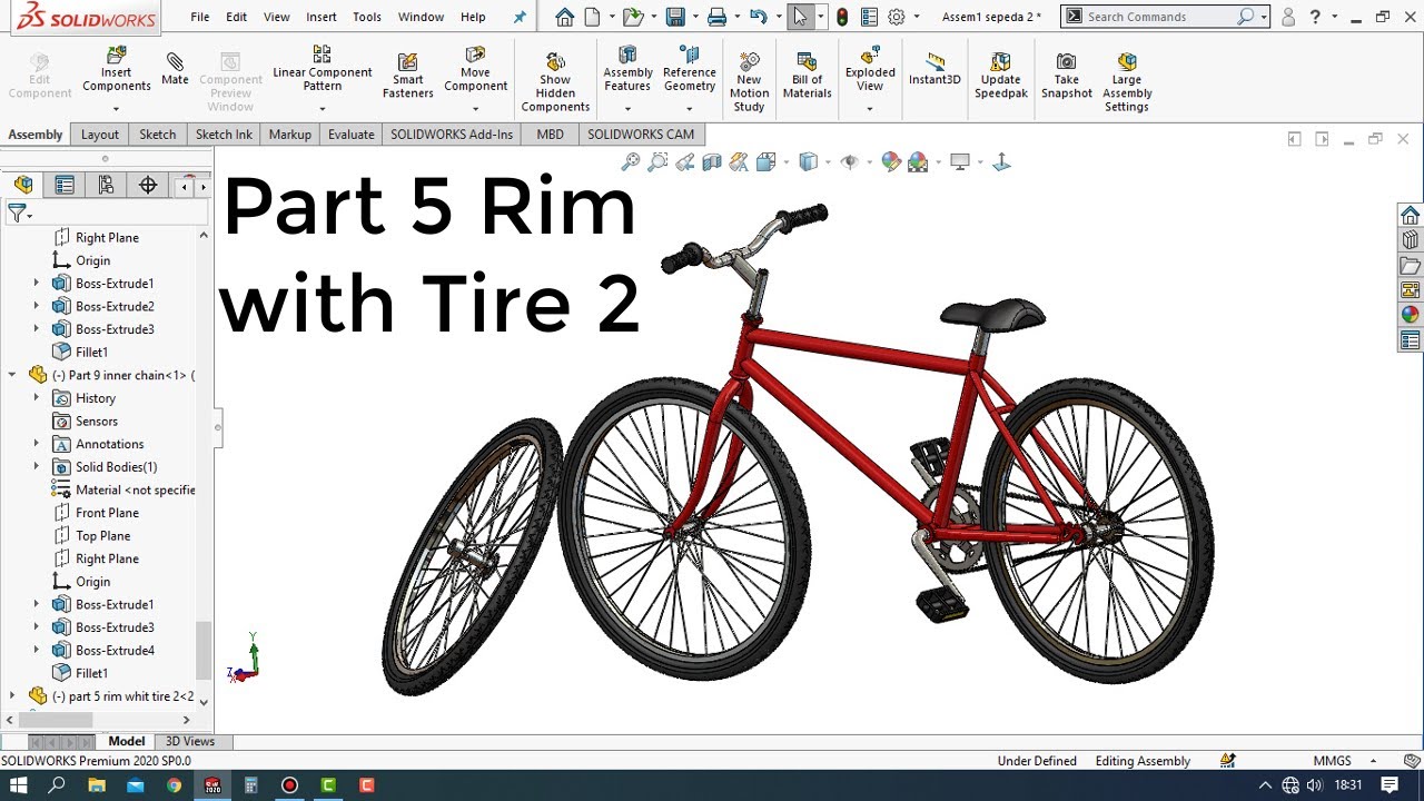 Solidworks Tutorial # How to Make a Bicycle Design Part 5
