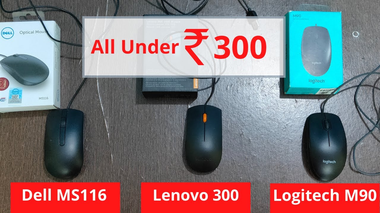 Top 3 Best Mouse Under 300rs - Dell, Lenovo, Logitech, HP