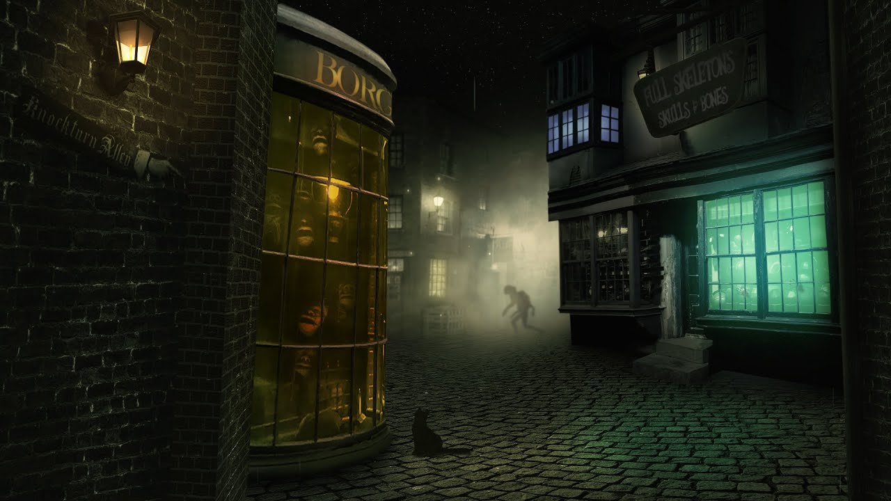 Knockturn Alley ASMR Ambience | Harry Potter Inspired Soundscape & Visual