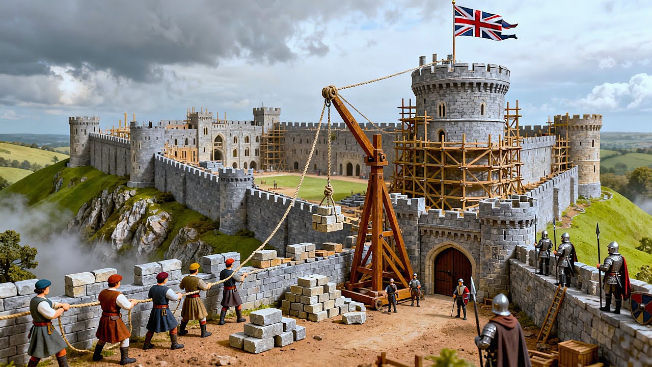 How Windsor Castle Was Built (1070) 🏰 Recreated in Miniature History Construction