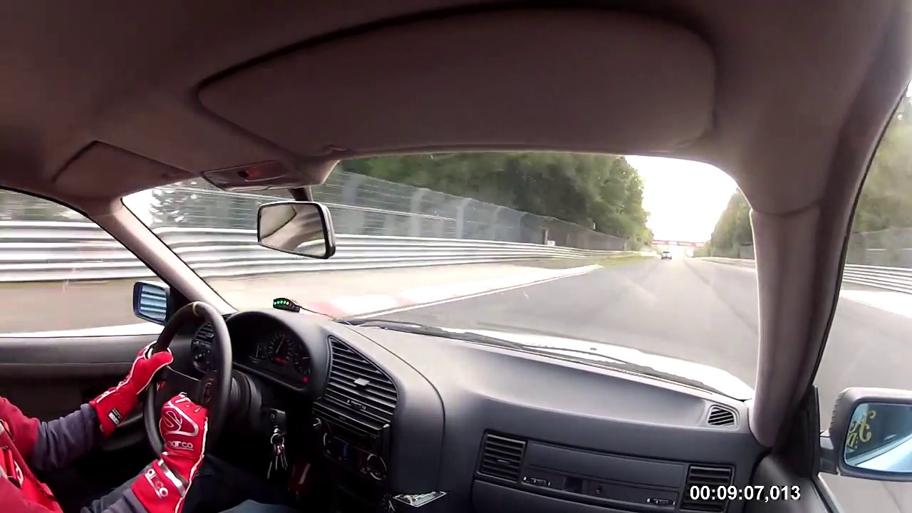 Idiot drives the Ring on old tyres / E36 318is Onboard