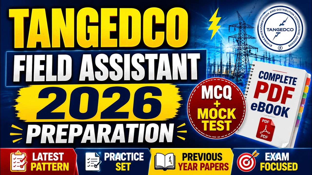 TANGEDCO Field Assistant Exam 2026 PDF eBook | MCQ Mock Test Practice Set #GovernmentJobs