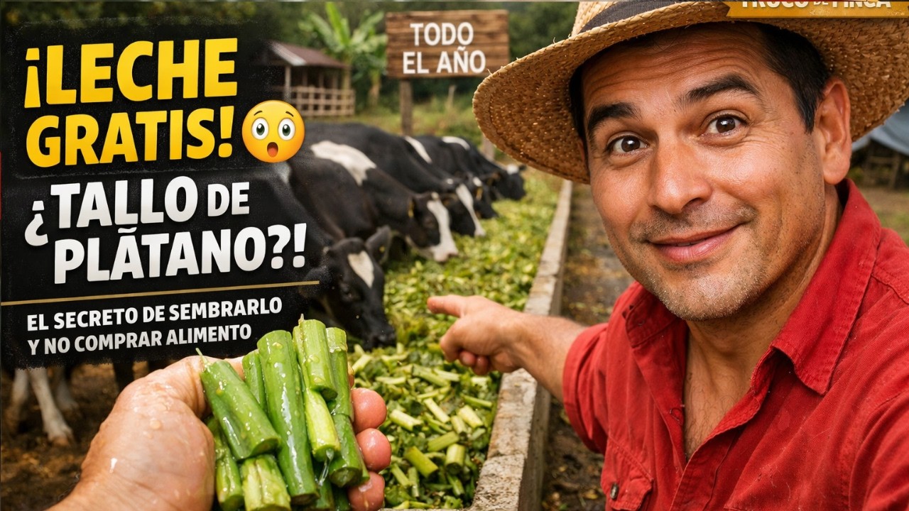 El secreto de sembrar tallo de platanos para alimentar vacas lecheras gratis todo el año