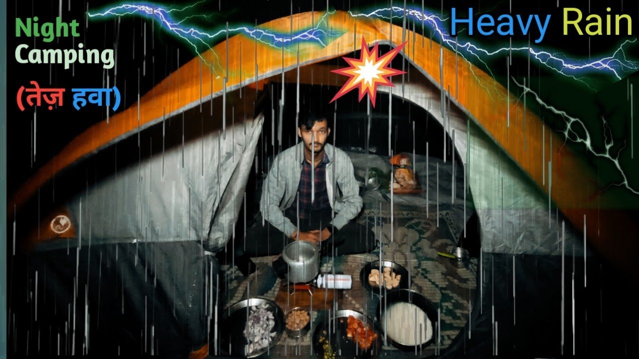 Overnight Rain Camping In Deep Foreast (Camping in the rain) #overnightcamping #camping #jungle