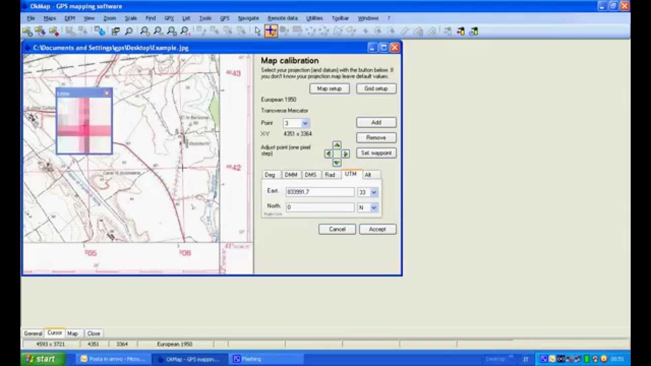 How to georeference a raster map with OkMap