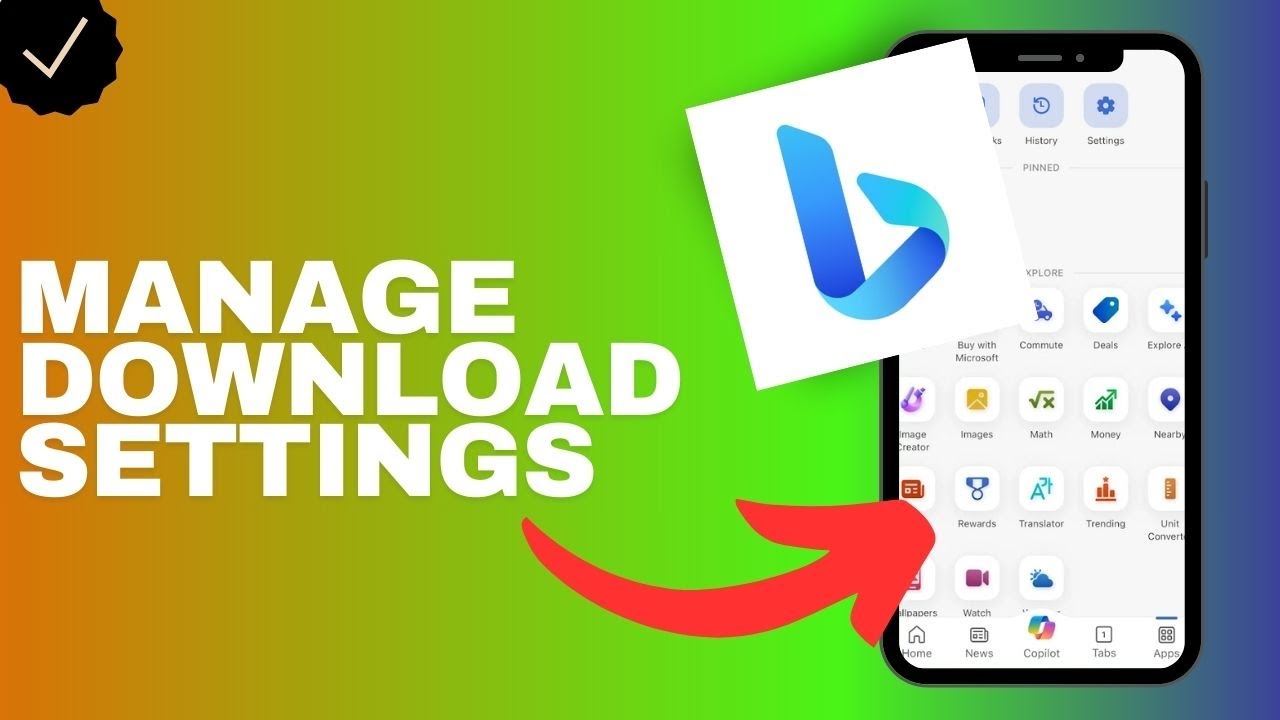 How to manage the download settings in the Bing app?
