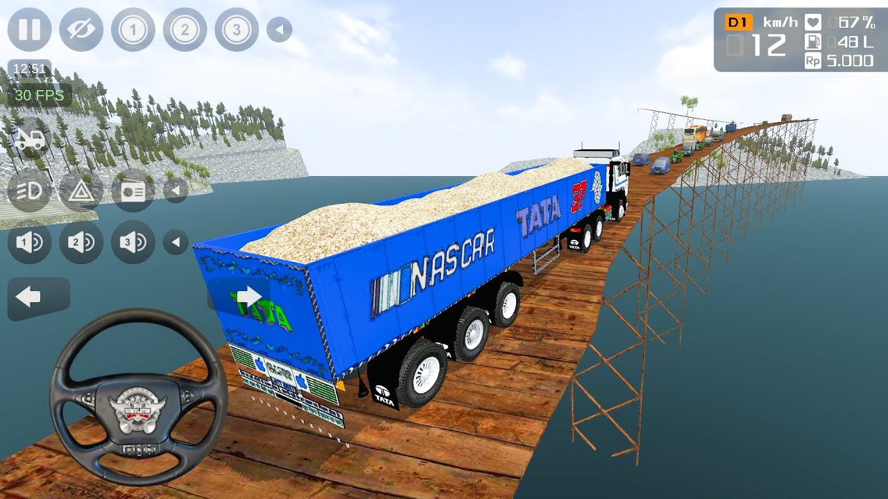 TATA Big Trolley Truck offRoad Drive Full Loaded Truck Driving Gameplay || Bus Simulator indonesia||