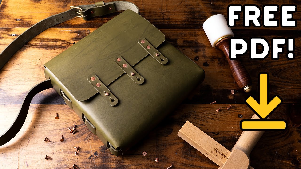 Make a Laced Utility Leather Satchel - (FREE PDF PATTERN)