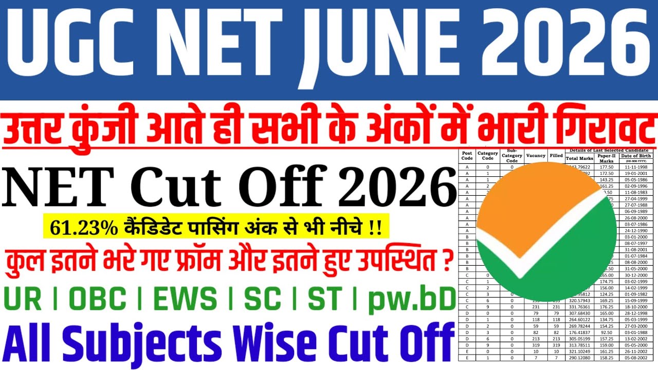 UGC NET JUNE CUT OFF 2026 | NET SAFE SCORE FOR CLEAR EXAM | NET CUT OFF 2026