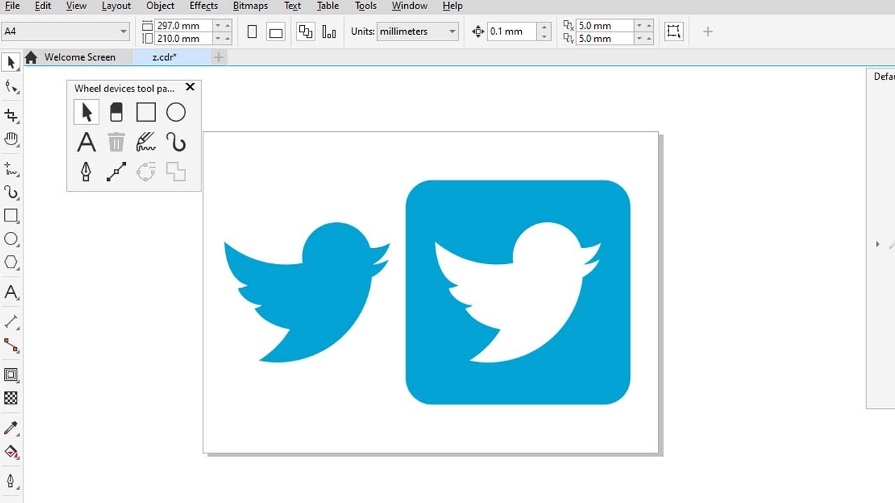 Twitter Logo ll 139 ll Hindi me CorelDraw sikhen, pure YouTube me nahi milega esse assan idea