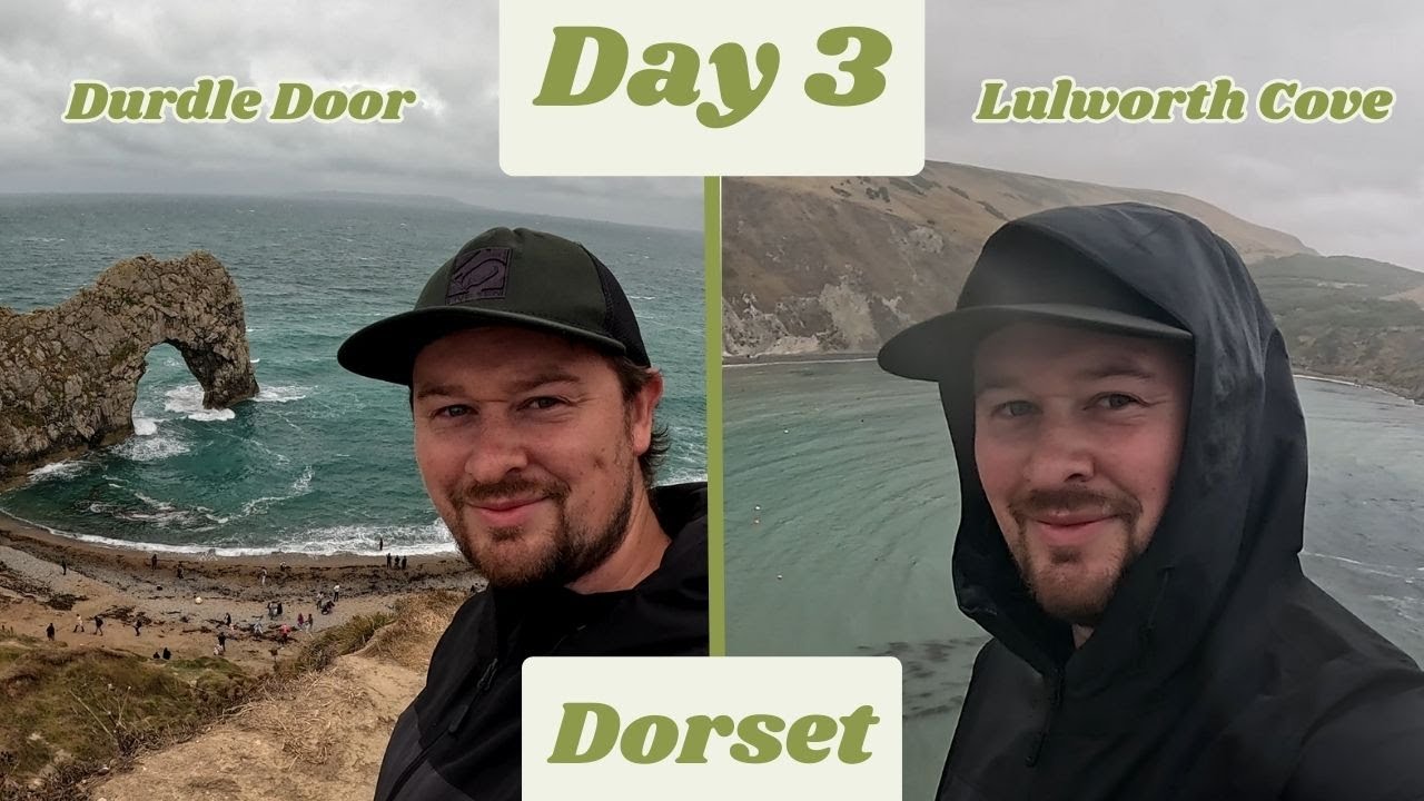 Day 3 Dorset - Visiting Durdle Door & Lulworth Cove In Rain & Wind (A campervan adventure)