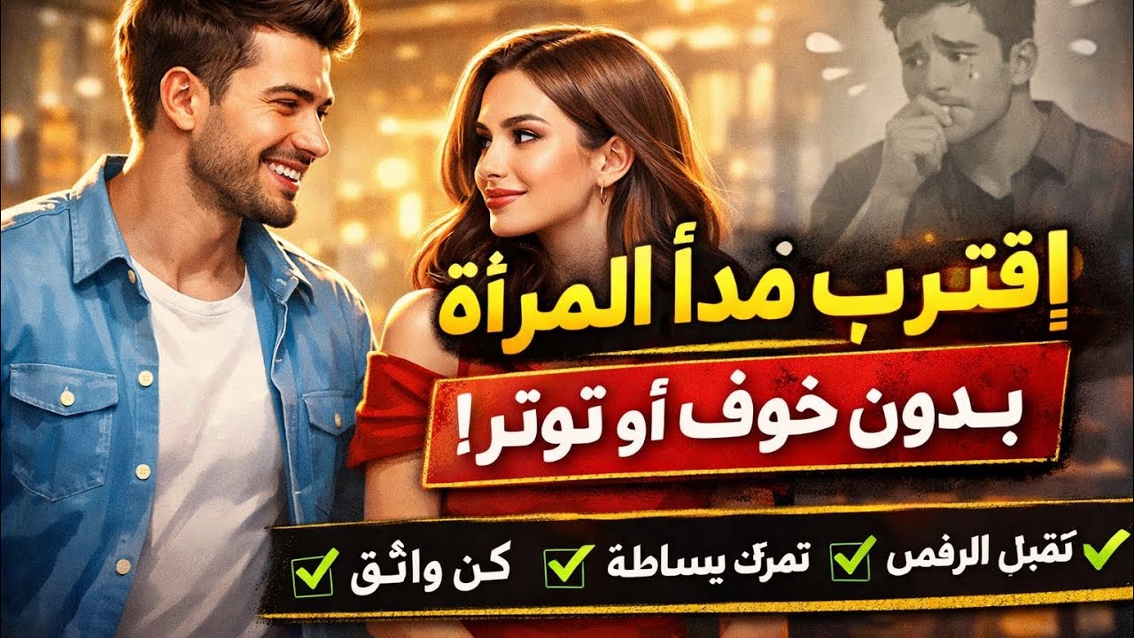 ):عناوين قوية وجذابة:1️⃣ اقترب من المرأة بدون خوف أو توتر