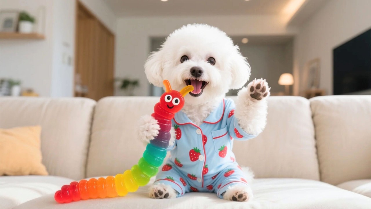Poor Baby Puppy Loses His Gummy To Ants, Mama Dog Makes A Giant Gummy Worm For Him 🍬💖