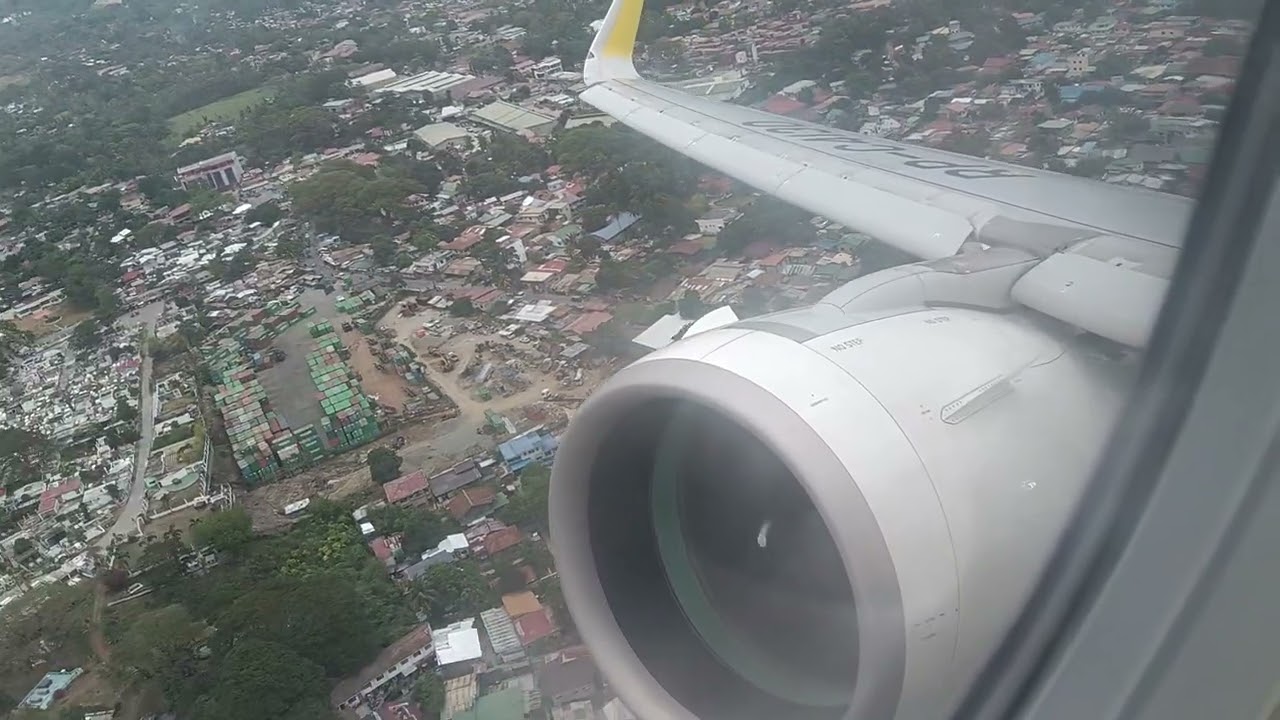 Cebu Pacific Airbus A320Neo engines start, taxi and takeoff from Zamboanga, Philippines (Again)