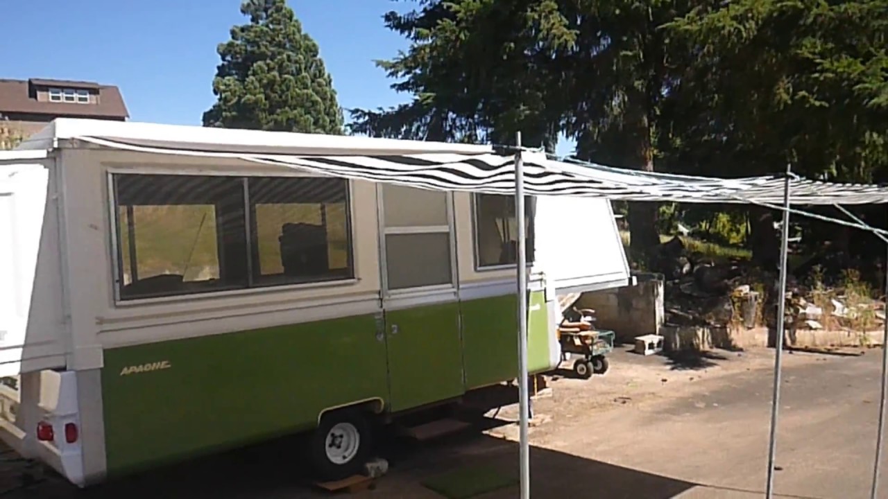 How to install an inexpensive awning on an Apache camper.