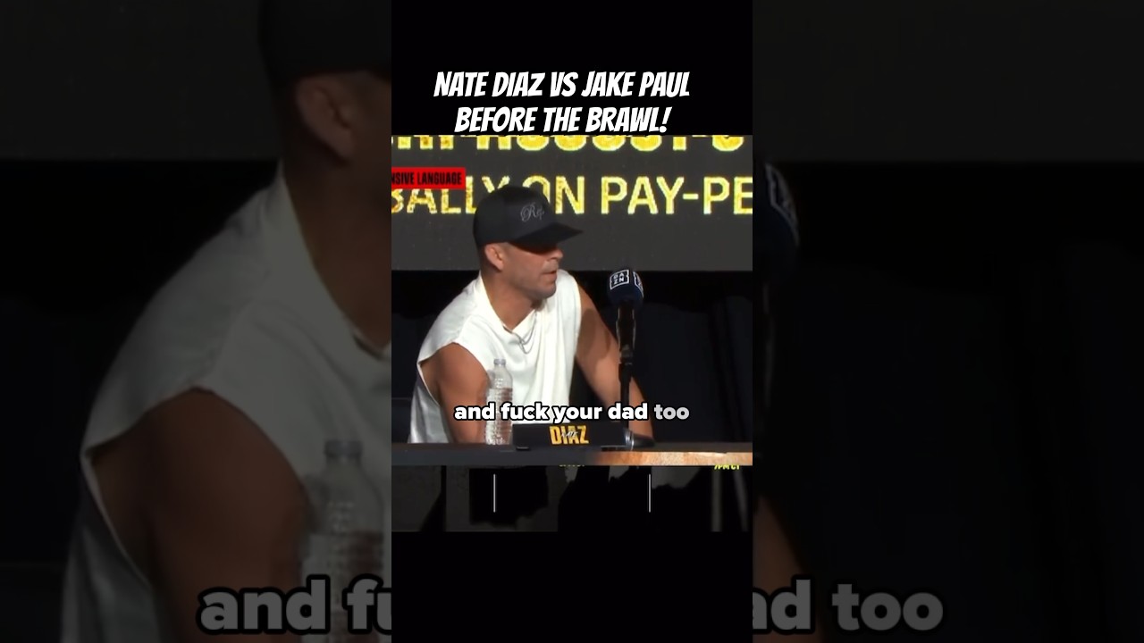 NATE DIAZ Vs JAKE PAUL PRESS CONFERENCE GETS HEATED! WHO WINS? #natediaz #jakepaul #pauldiaz #brawl