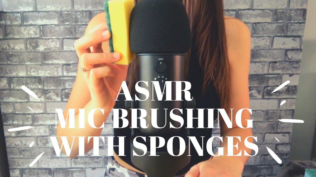 ASMR Brushing & Scratching on the Microphone with Sponges (No Talking)