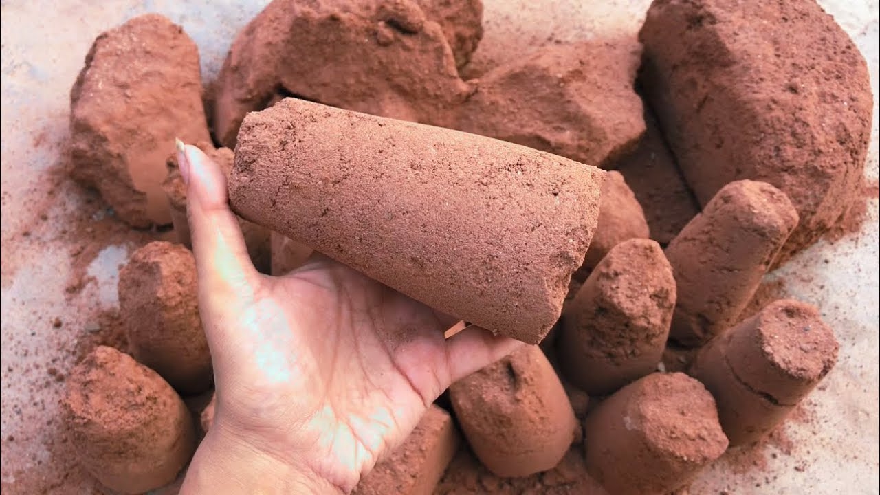 Last glass series pure red dirt ❤️ dry floor crumbling 🔥satisfying crumbling relaxing video