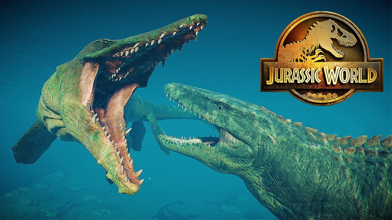 MOSASAURUS REPTILE VS TYLOSAURUS - AQUATIC BATTLE || JURASSIC WORLD EVOLUTION 2
