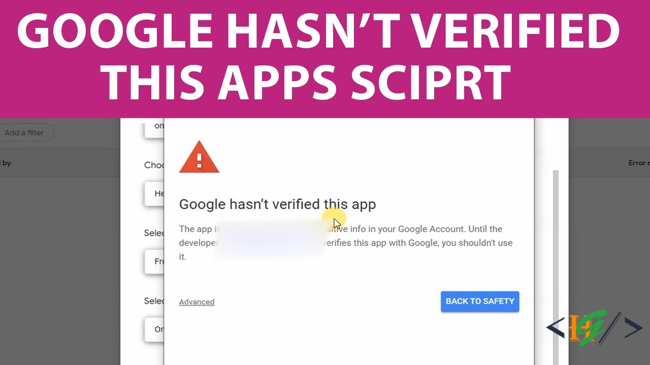 Google не проверил это приложение. Ошибка в скрипте Google Apps.