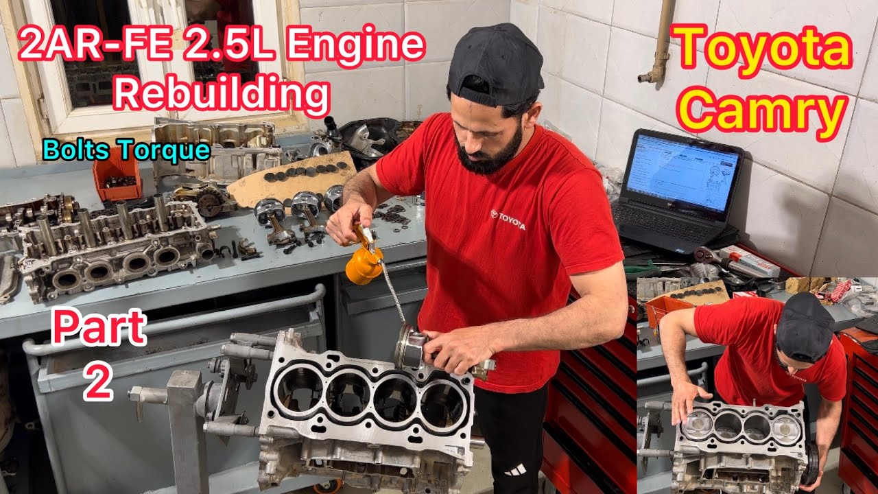 2AR 2.5L Engine Rebuild || Rings And Piston Installation Of Toyota Camry