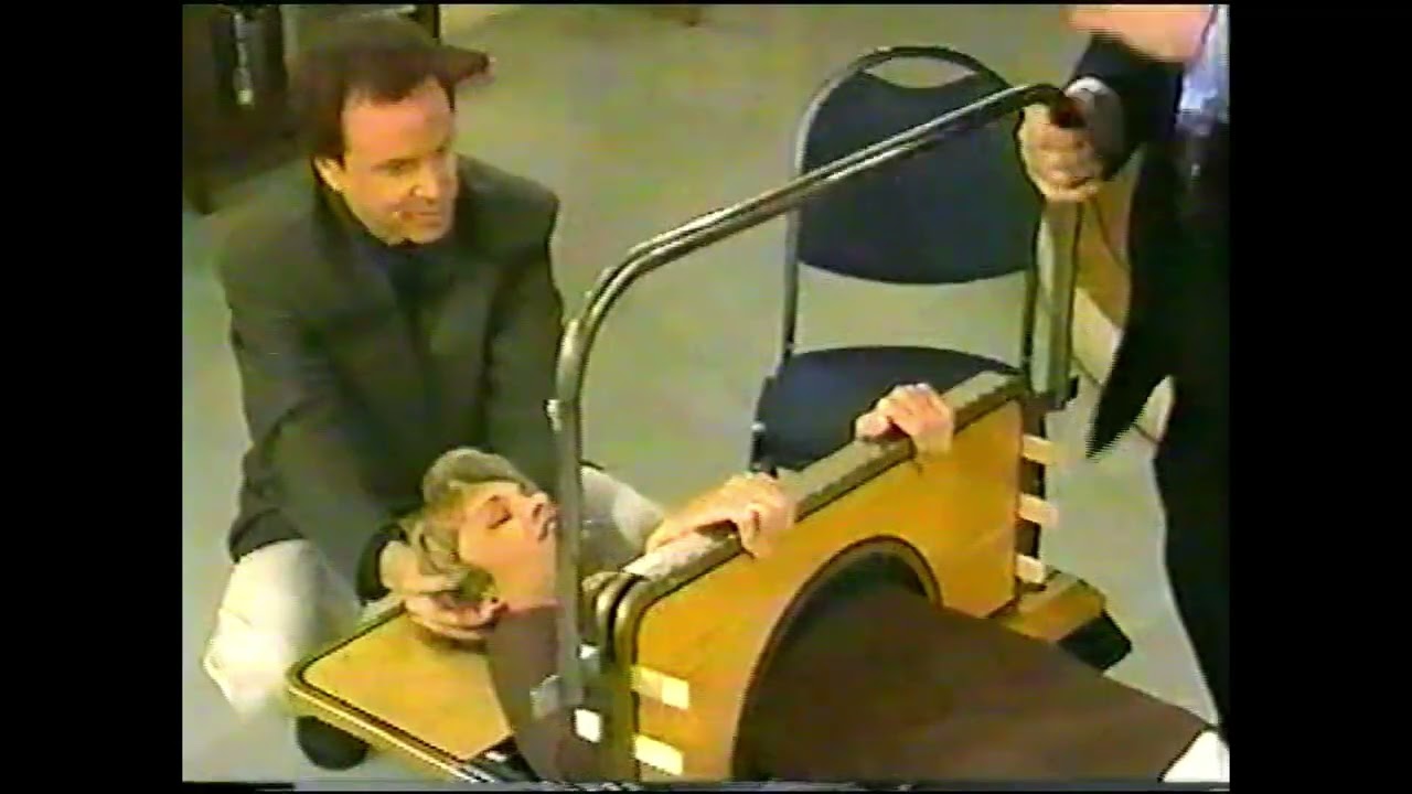 Harry Blackstone Jnr Bowsaw on a TV hostess