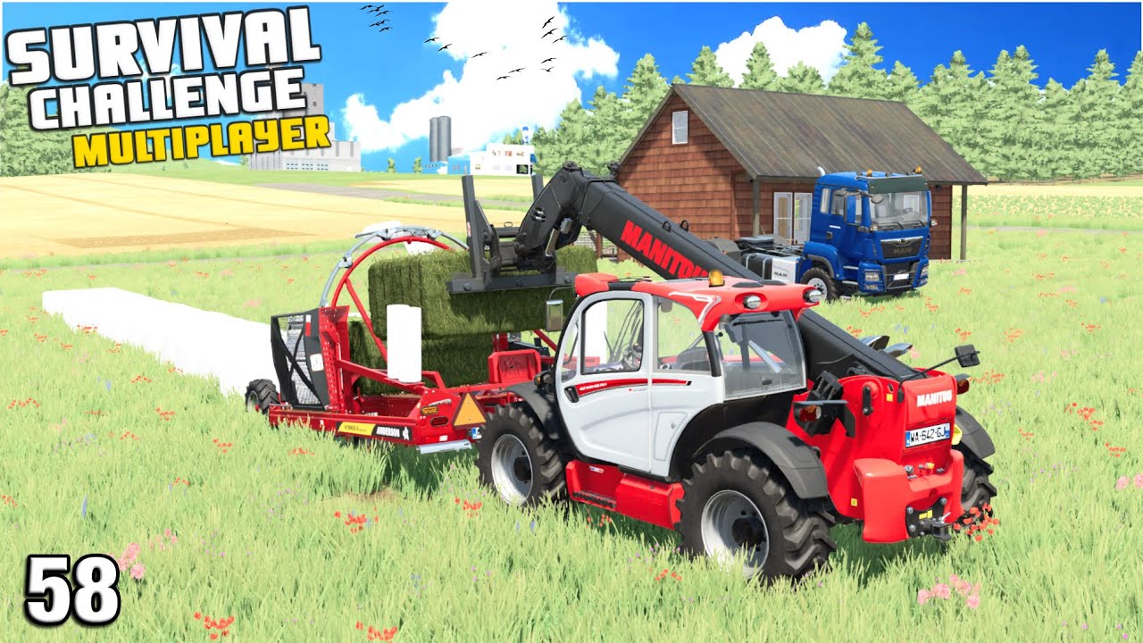 WRAPPING THE LAST BALES AND SELLING MORE EQUIPMENT Survival Challenge Multiplayer FS22 Ep 58