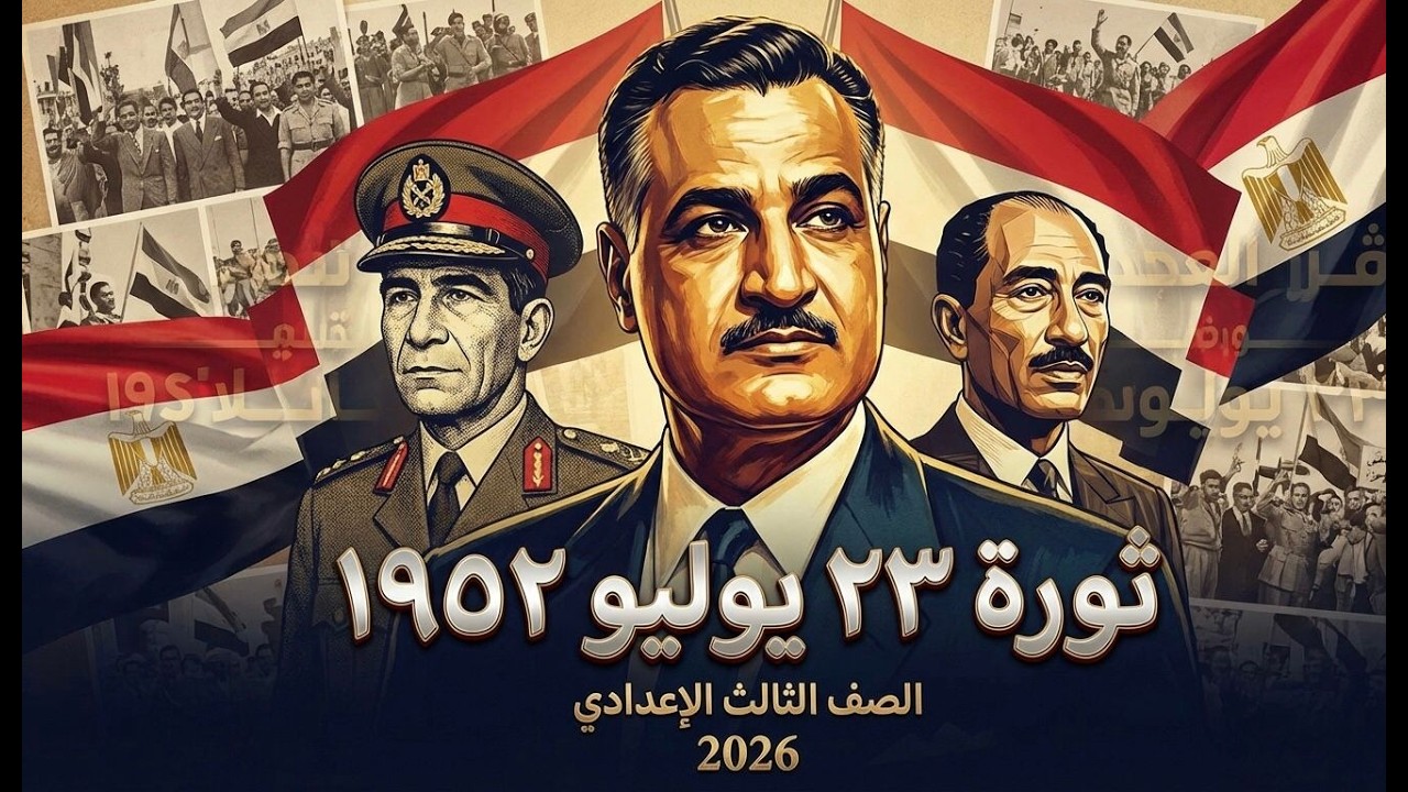 ثورة 23 يوليو 1952 | الصف الثالث الاعدادي دراسات اجتماعيه الترم الثاني 2026