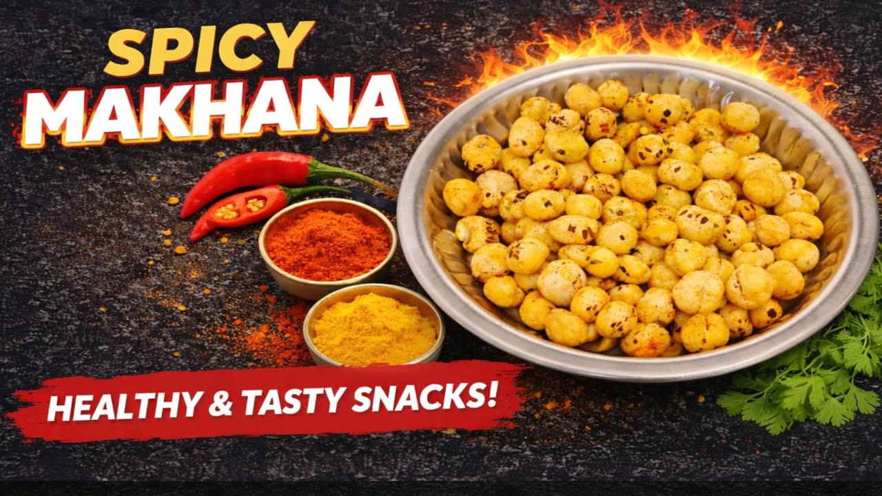 Masala Makhana Recipe | Spicy Makhana Recipe | Crispy & Healthy Fox Nuts Snack | Easy Evening Snack