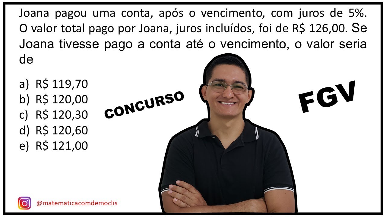 PORCENTAGEM - QUESTÃO DE CONCURSO - FGV