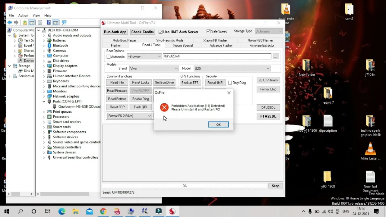 Umt Error | Forbidden Application 13 detected Pleas Uninstall It and Restart Pc |Umt Error Solution