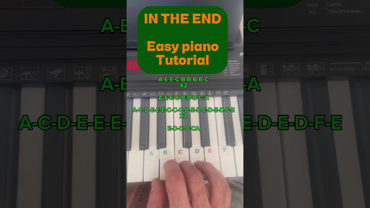In the end - easy piano tutorial
