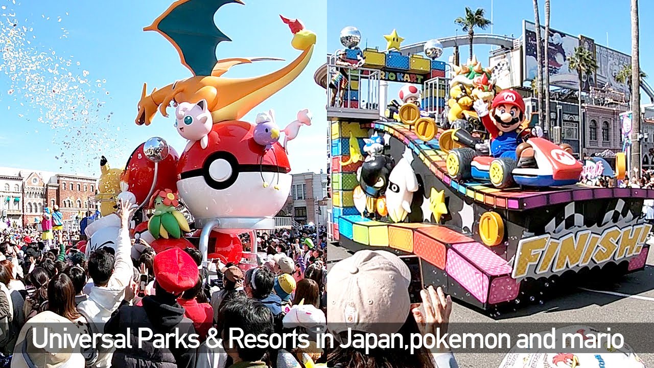 universal studios japan parade 2023 march.nintendo world mario peach luigi and  pocket monster
