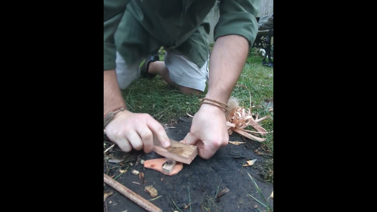 friction fire: the floating hands hand drill technique