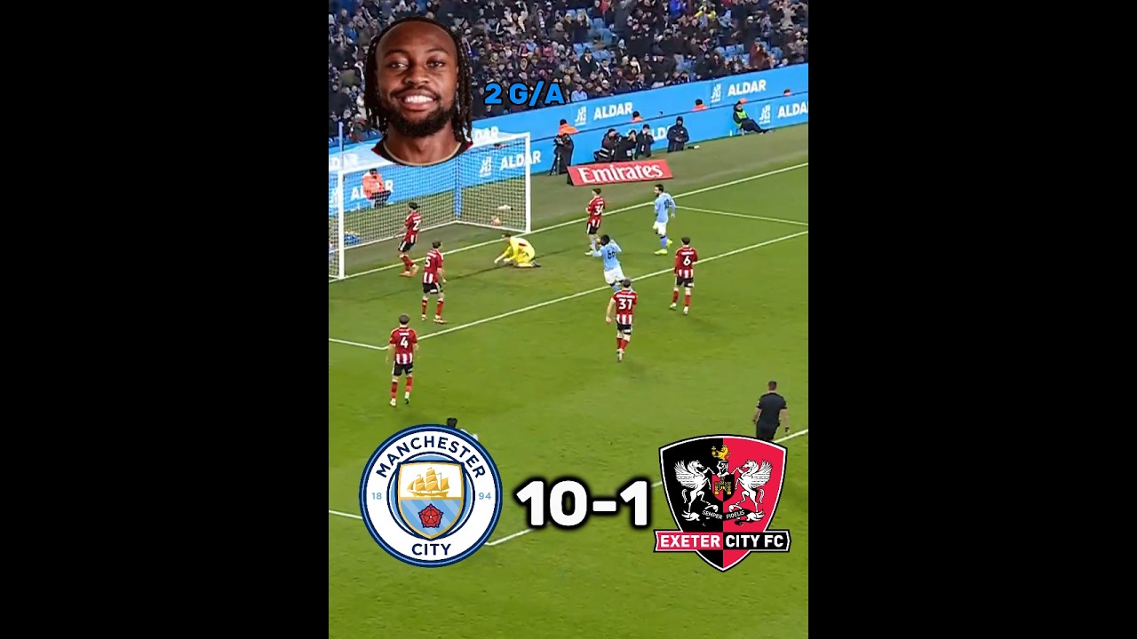 Antoine Semenyo vs Exeter City| Manchester City vs Exeter City FA Cup