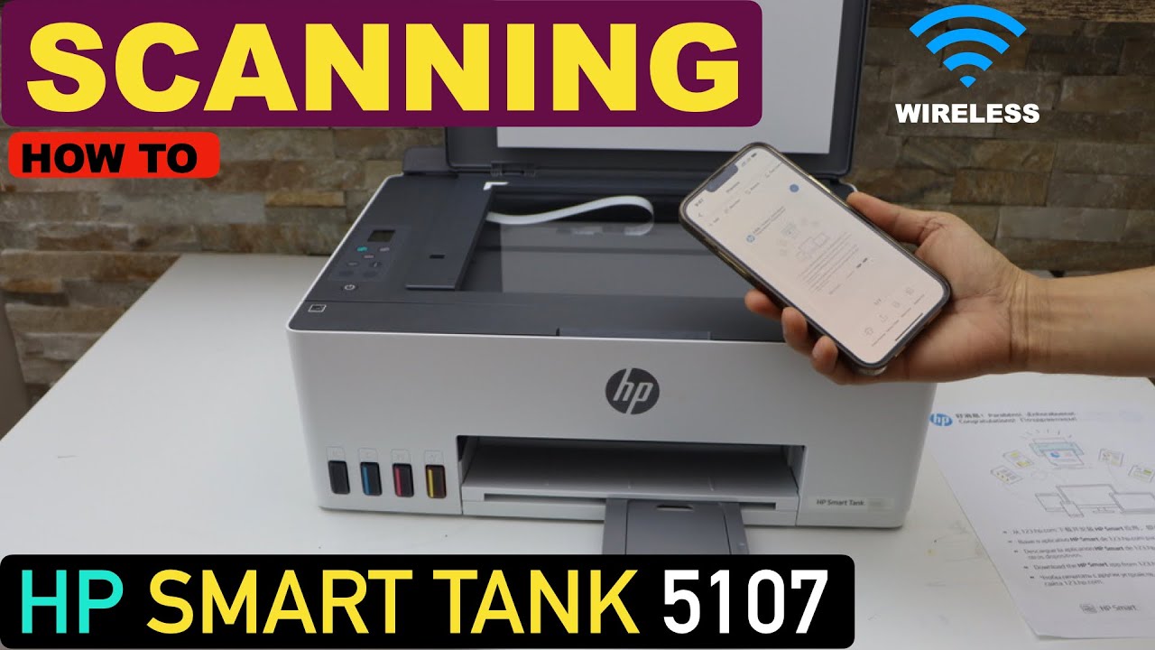 HP Smart Tank 5107 сканирует несколько страниц.