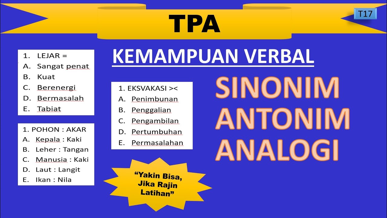 SINONIM, ANTONIM & ANALOGI (TES KEMAMPUAN VERBAL)