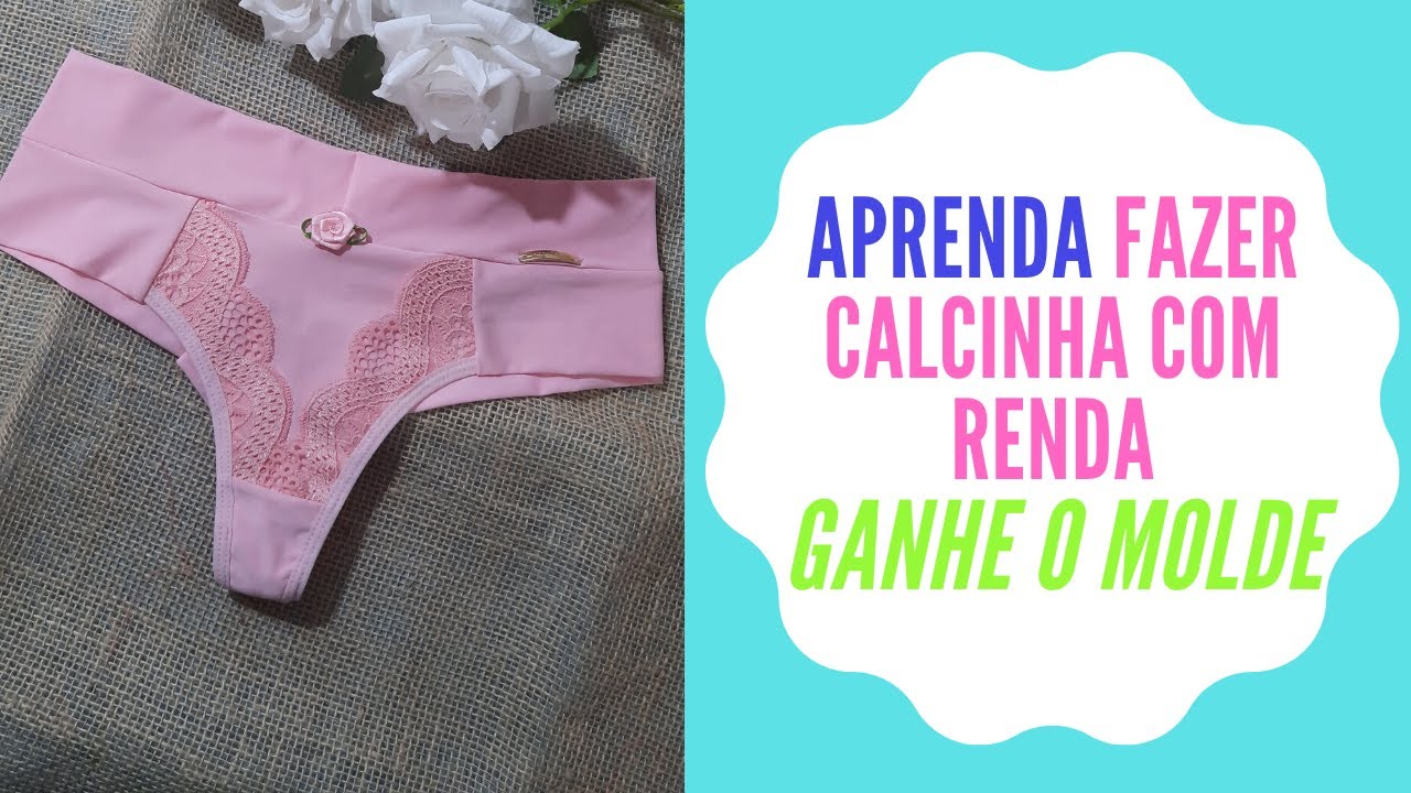 Como fazer CALCINHA FIO DUPLO com renda | SUPER FÁCIL GANHE MOLDE GRÁTIS 😀
