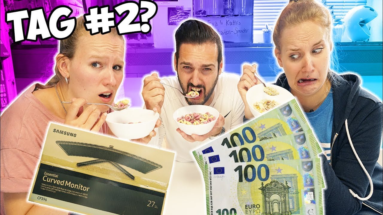 WER ZULETZT AUFHÖRT ZU ESSEN GEWINNT 300€ + TV-MONITOR! Last To Eat Challenge! Kaan + Nina + Kathi
