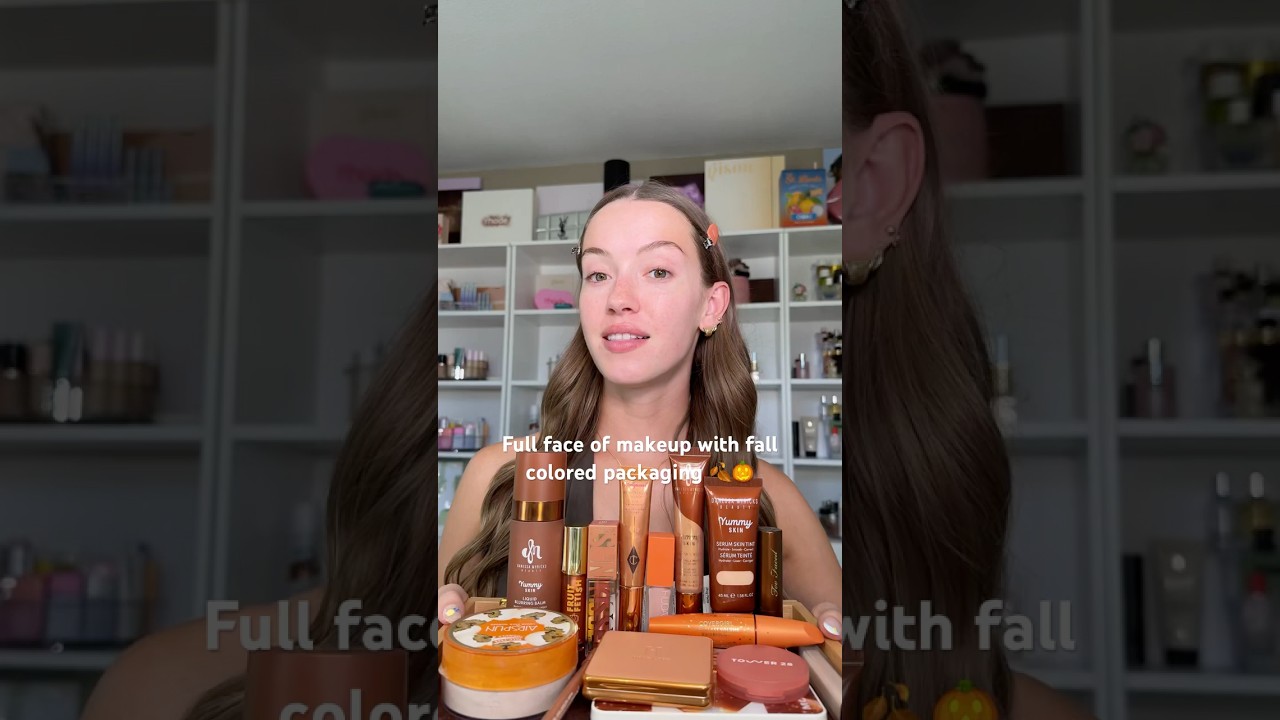 Полное лицо с макияжем в осенней упаковке 🍂🎃 #makeupchallenge