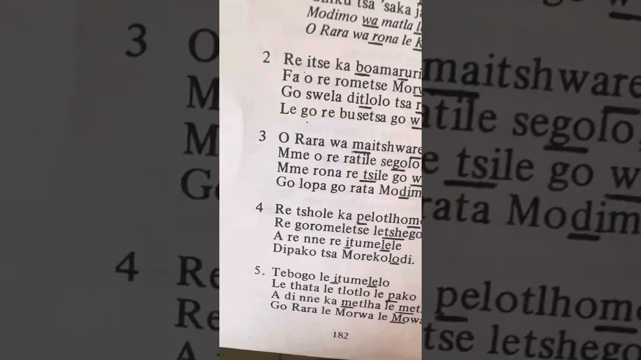Anglican hymn: Tswana 178 || Modimo wa Matla le ￼Thata