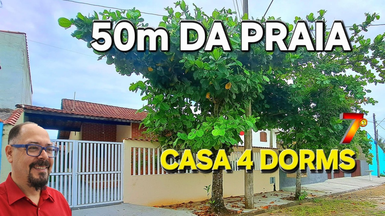 CASA A 50m DA PRAIA EM ITANHAÉM | 4 DORMITÓRIOS EM LOTE INTEIRO