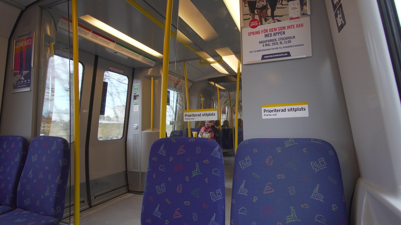 Sweden, Stockholm, subway ride from Abrahamsberg to Kristineberg
