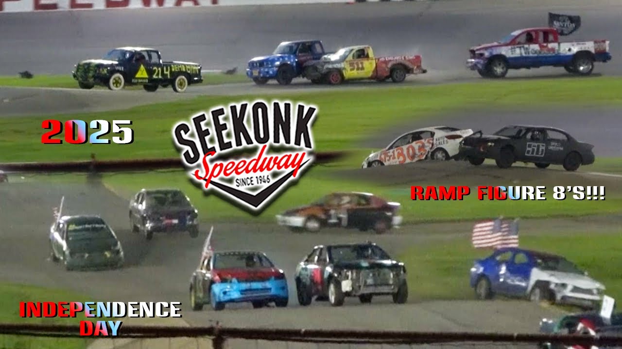 RAMP FIGURE 8 RACING!!! Independence Day Thrill Show 2025 Seekonk Speedway