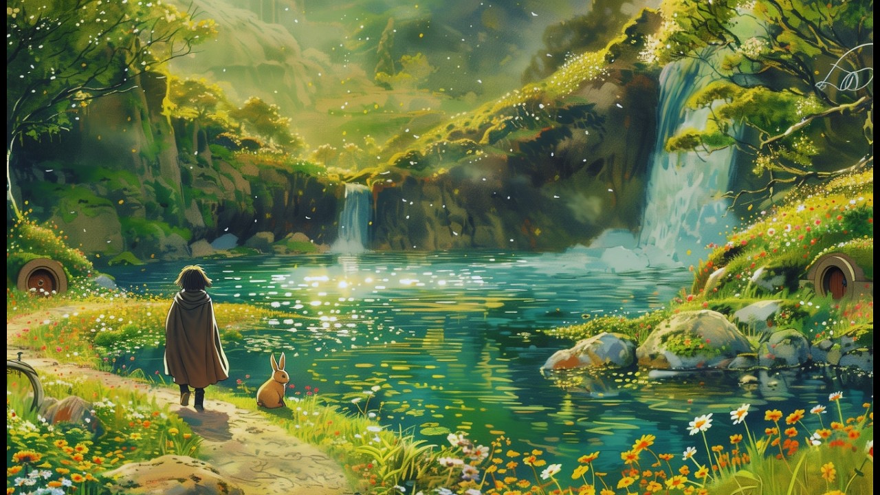 The Shire's Hidden Pool — Soft Celtic Harp & Sunlit Ambient | Deep Sleep Fantasy Music