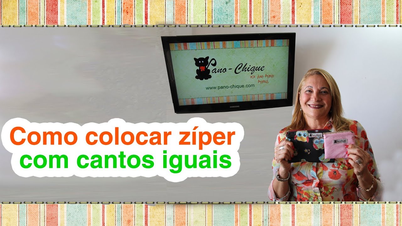 Como colocar zíper com cantos iguais