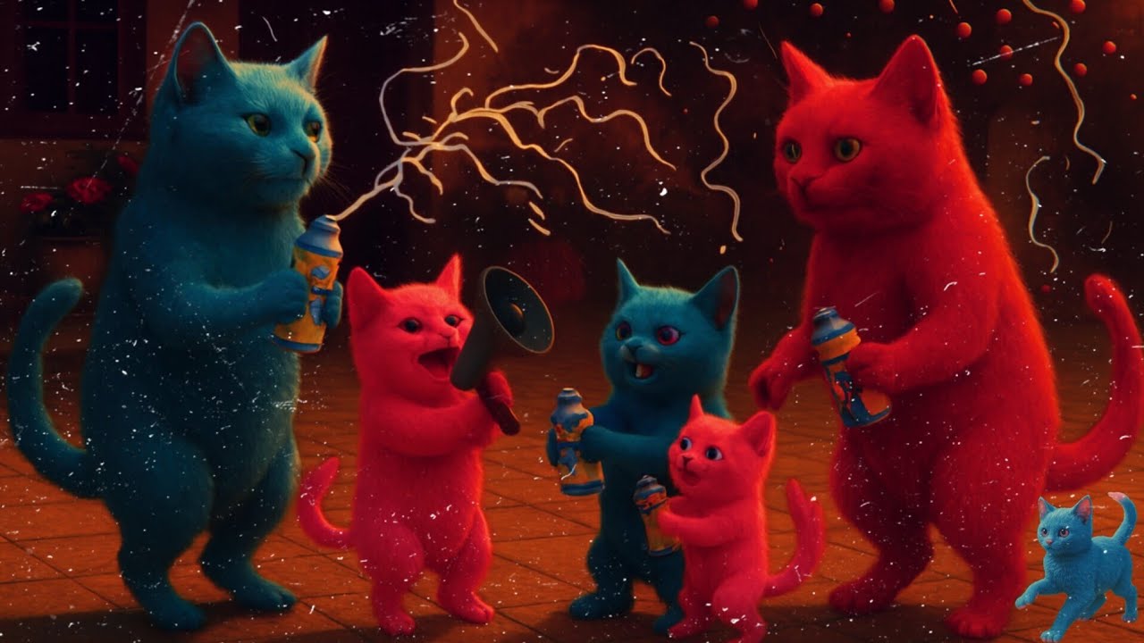 When the cats decide to start a family dance party!😹💃🐾#catshorts #catvideos #cats #catmemes#aivideos