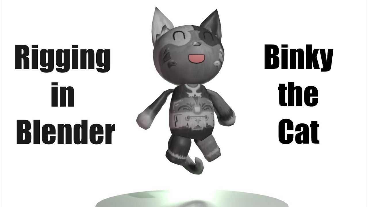 Rigging the BinxOffDuty Mascot in Blender - Binky the Cat - Time Lapse - Part 2