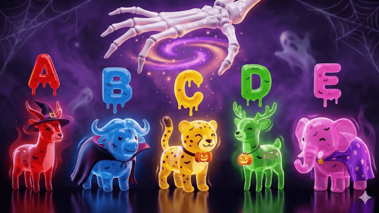 ABC Colorful Safari Halloween Animal Song 0122 | Color & ABC Song For Kids #abcd #alphabetsong